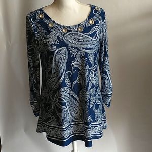 NWT New Directions paisley top